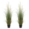 Artificial Grass Plant, 2 Pack 47 inch Reed Flower Grass in Pot