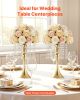 20 PCS Wedding Flower Vase, 13.4 in Tall Flower Table Centerpieces, Crystal Banquet Vases Easy Installation, Electroplated Finish