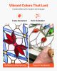 Stained Glass Window Panel, 17 x 29 in, Tiffany Style Hanging Transom Window Panel with Chain, Large Vertical Rectangle Stain Glass