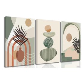 3 Pcs Boho Art Wall Decor Canvas Wall Art  Decor Stretched And Framed Ready To Hang Size 12 X 16in (Option: 12x16)